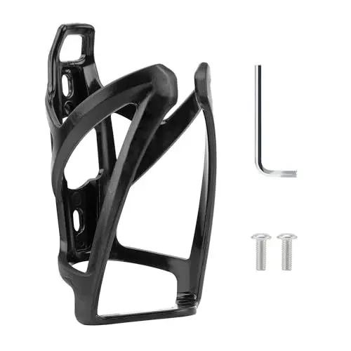Produktbild: 1 Stück Flaschenhalter Fahrrad,Langlebiger Schwarzer Kunststoff Getränkehalter Fahrrad mit 2 Schrauben und 1 Inbusschlüssel,Geeignet für Mountain Road Fahrrad Flaschenhalter