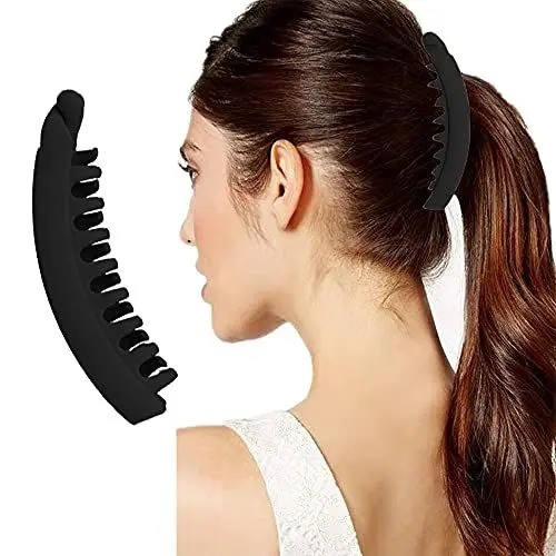 Produktbild: 1 Stück Große Bananenspangen Bunten Bananen Haarspange Rutschfeste Pferdeschwanz Halter Clip für dickes Haar, Frauen und Mädchen welliges oder glattes Haar