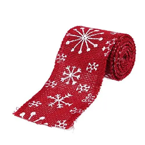 Produktbild: 1 Stück Juteband Schneeflocke Weihnachtsband aus Jute mit Draht für Kränze, Dekoration für Urlaub