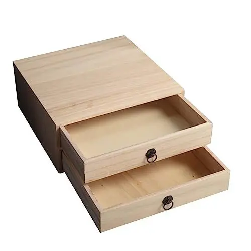 Produktbild: 1 Stück Karton Schubladenbox Schubladenschrank Aufbewahrungsschubladen Desktop-schubladenbehälter Kleinigkeiten-organizer Aus Holz Schubladen-organizer Veranstalter Zypresse Tee