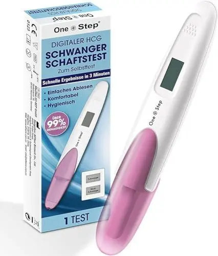Produktbild: 1 Stück One+Step Schwangerschaftstest Frühtest digital I Pregnancy Test I 1x Frühschwangerschaftstest I Schwangerschaftsfrühtest mit Anzeige Schwanger oder Nicht Schwanger I 25 mIU/ml