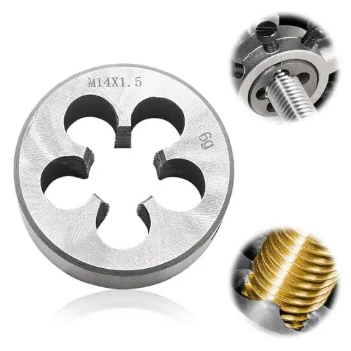 Produktbild: 1 Stück Rechtsgewinde Gewindeschneideisen, M14 x 1.5 mm Metrisch Gewindeschneideisen, Legierter Werkzeugstahl Feingewinde Schneider, Präzisions Beidseitigem Schälanschnitt Rundes Maschinen
