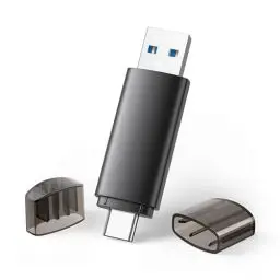 Produktbild: 1 Stück USB Stick 128GB 3.0 USB C Stick 3.0 2 in 1 USB 3.0 Flash Drive OTG Speicherstick High Speed Flash Laufwerk Mini Flash Drive für IOS Android Handy Linux Laptop Schwarz