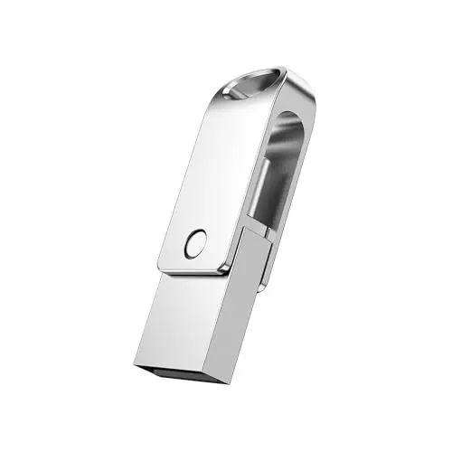 Produktbild: 1 Stück USB C Stick 128GB USB Stick USB C 2.0 Mini USB-Stick Typ C 2 in 1 USB C SpeicherstickOTG USB Sticks Metall Wasserdichtes Flash Laufwerk für Handy Mac OS Android Linux Windows 7/8/10/11 Silber