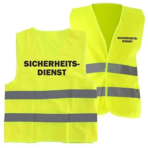 Produktbild: 1 Stück Warnweste SICHERHEITSDIENST Sicherheitsweste mit Druck auf Rücken und Brust