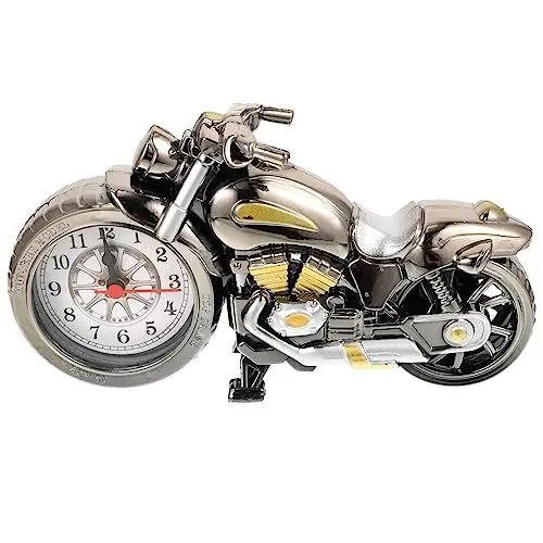 Produktbild: 1 Stück -Wecker Fahrrad-Statue Desktop-Ornamente Form Uhr Rustikaler Schreibtisch Mini-Uhr Bürotische -Modell Uhr Kreative Nachttischuhr Büro-Wecker