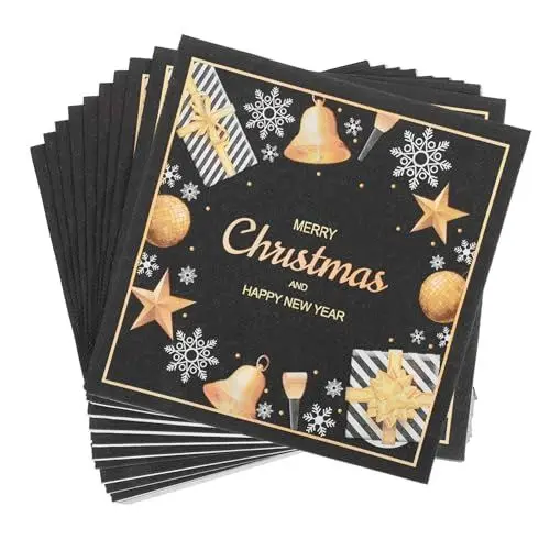 Produktbild: Alipis Vielseitige Weihnachtsservietten 20 Blatt/beutel Dinnerservietten Weihnachtsparty-servietten Weihnachts-einweg-papierservietten Leicht Zu Tragen