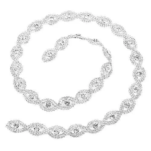 Produktbild: 1 Yard 15mm Kristall Kette Trim zum Aufnähen auf Schuhe, Kleidung, Tassen, Bastelarbeiten, Schmuck, Hochzeitsstrauß, DIY Dekoration (Silberweiß)