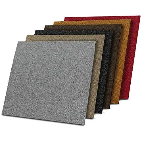 Produktbild: Teppichfliesen selbstliegend Lyon für Büro & Gewerbe - Fliesen Teppiche 50x50 cm - robuster Teppichboden - Bodenfliesen mit rutschhemmendem Vinyl-Rücken (Curry, 1 Stück)