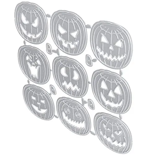 Produktbild: EXCEART 1 x Halloween-Geist-Kürbisse Stanzschablone, Kürbisse Karbonstahl-Schablone, Kürbisse Metallschablonenformen, Prägewerkzeug Stanzformen für Kartenherstellung Album Papier Scrapbooking DIY