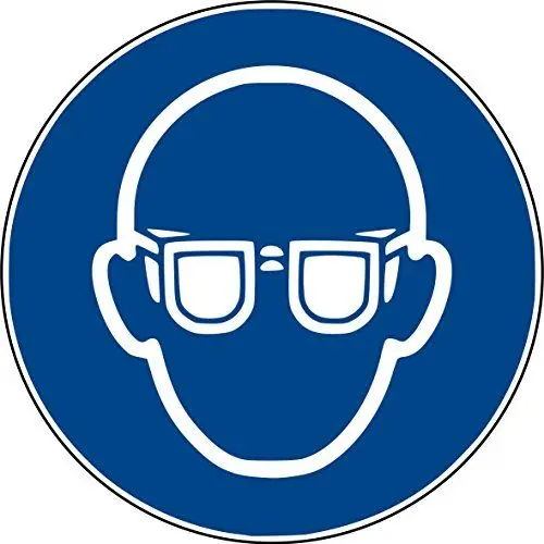 Produktbild: 10 Aufkleber Augenschutz benutzen - Augenschutz Aufkleber Schutzbrille (10 Stück) vorgestanzt, selbstklebend, Gebotszeichen Warnzeichen Augenschutz benutzen M004 Schutzbrille Brille Arbeitsschutz