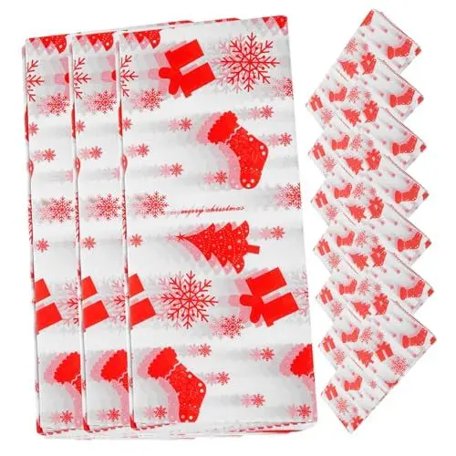 Produktbild: 10 Blätter Geschenkpapier Für Weihnachten Geschenkbögen Aus Seidenpapier Weihnachtsgeschenkpapier Geschenkverpackungspapier Gemustertes Seidenpapier Kopierpapier Falten