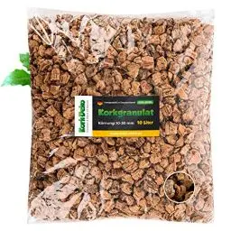 Produktbild: 10 Liter Korkgranulat, SEHR GROB (10-30 mm) | Korkschrot, Korkbruch | für Floristik & Dekoration | Pflanzsubstrat, Füllung für Töpfe, Kübel | Für Terrarien & Modellbau (Späne, Einstreu, Bodengrund)