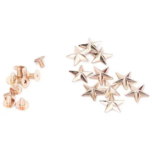 Produktbild: Yuecoom 10 Stück Metall-Stern-Nieten, 14 mm Stern-Nieten, Stern-Nieten, Metall-Lederhandwerk für Schuhe, Taschen, Kleidung, Dekoration (14mm convex gold)