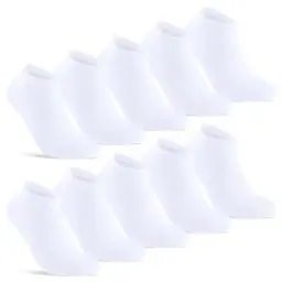 Produktbild: 10 Paar Sneaker Socken Herren Damen kurze Socken Baumwolle 10810 (Weiß 39-42)
