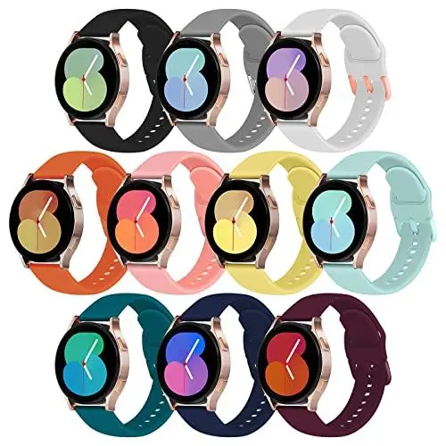 Produktbild: 10 Pack Armbänder Kompatibel Mit Samsung Galaxy Watch 6/5/4/Active 2, 20mm Silikon Armband für Classic/Pro (S)