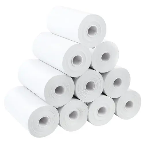 Produktbild: 10 Rollen Thermopapier für Kinderkamera und Drucker, Weiß Nachfüllpapier für Kinder Sofortbildkameras, BPA Frei Druckpapier, Beste Wahl für Sofortdruckkameras (57mm * 30mm)