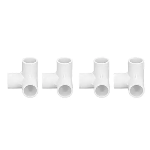 Produktbild: 10 STÜCKE Schnellreduzier-Rohrverbinder, 3-Wege-Rohrverschraubungen, PVC-Kunststoff, Rechtwinkliger T-Eckverbinder, 20 Mm Innendurchmesser, für Tropfbewässerung für(Weiß)