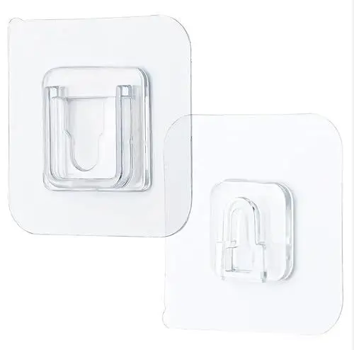 Produktbild: Daal® 10 Sätze Selbstklebende Haken Doppelseitige Klebeschrauben Decke Transparente Glas Klebe Bilder Wasserdicht Küche Bad Wand Original Aquarium Duschregal Abnehmbar Extra Stark Max.10 kg