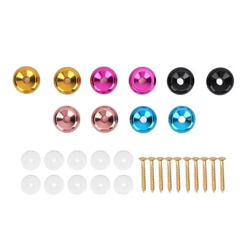 Produktbild: 10 Set Gitarrengurt-Verriegelungsknopf-Set, 5 Farben Gitarrengurt-Verschlüsse mit Schwammpolstern für Akustik-, Elektro- und Klassische Gitarre