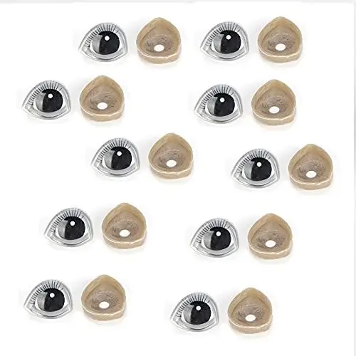 Produktbild: 10 Sets Puppen Augen, Amigurumi Augen Kunststoff Sicherheitsaugen Cartoon Augen Puppe Augen, Harz Stereoskopische Tier Plüschtier Herstellung Zubehör für Bären Puppen DIY Machen
