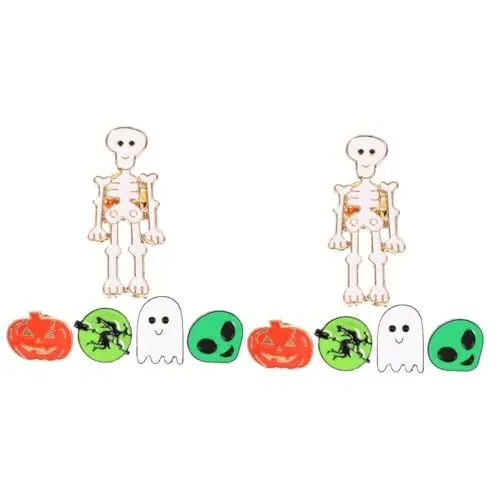 Produktbild: 10 Stk Halloween-Geist-Brosche Gotische Broschennadeln Halloween-Kürbis-Brosche Gothic-Brosche halloween halloween assecoires Dekorative Brosche Schicke Brosche Legierung SAFIGLE