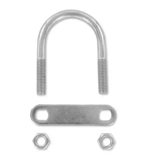 Produktbild: 10 Stk. M8 U Bügelschelle ø 42mm Bügelschraube U Bolzen U-Schrauben Schellen - Dachbox Befestigung, Öse Zurröse Dachträger (10 Stk U-Bügel M8x42mm mit Muttern & Konterplatte)