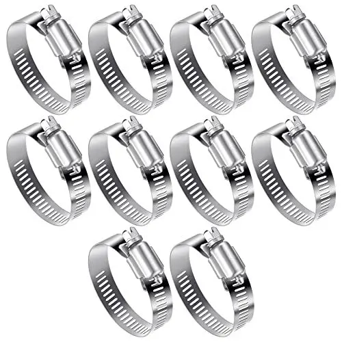 Produktbild: 10 Stk Schlauchschellen Set, Einstellbare 27-51 mm Rohrschellen Edelstahl 304, Schlauchklemme Auspuffschelle Schraubschellen für Waschmaschine, Kraftstoffpumpe, Gas Rohr