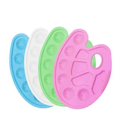 Produktbild: 10 Stück 10 Farbwanne für Kinder Palette Farbmischplatte Basteltablett selber Machen Graffiti-Farbtafeln Tabletts malerzubehör Painting zubehör Farbmischer Farbtablett Rosa Anneome