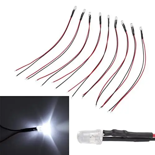 Produktbild: 10 Stück 5‑12 V Leuchtdioden, 20 Cm Länge, Vorverdrahtete Elektronische LED-Leuchtdioden für Heimwerker, Elektrotechnik, Dekoration, Unterrichtsbeleuchtung(#1)