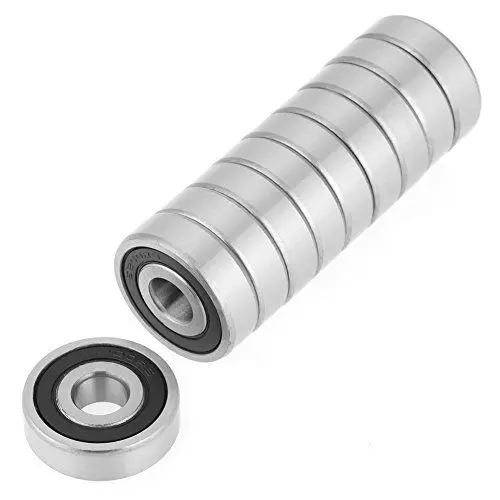 Produktbild: 10 Stück 6200-2RS Kugellager zweireihig Gummi versiegelt Stahl Rillenkugellager abgeschirmt 10 × 30 × 9 mm