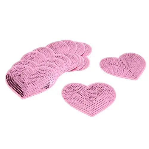 Produktbild: 10 Stück Aufnäher Zum Aufbügeln, Rosa -Aufnäher, Zum Aufbügeln, Herz, Kleidung, Nähflicken, Reparatur-Dekorationsset, Pailletten-Flicken, Aufnäher-Applikation für die