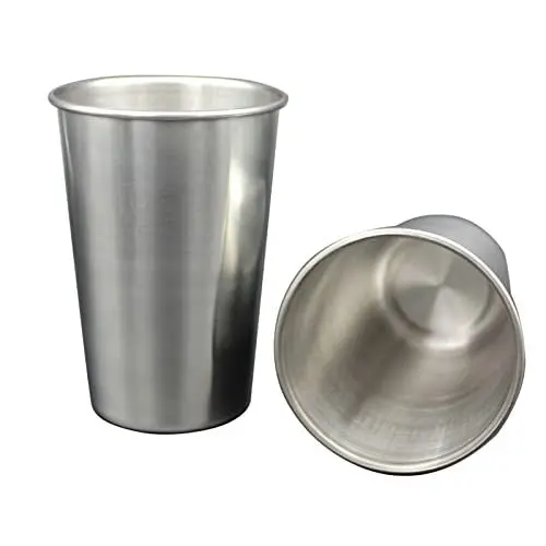 Produktbild: 10 Stück Edelstahlbecher 180/320 ml wiederverwendbare Metall-Biergläser, stapelbares Trinkglas, für Bar, Café, Reus