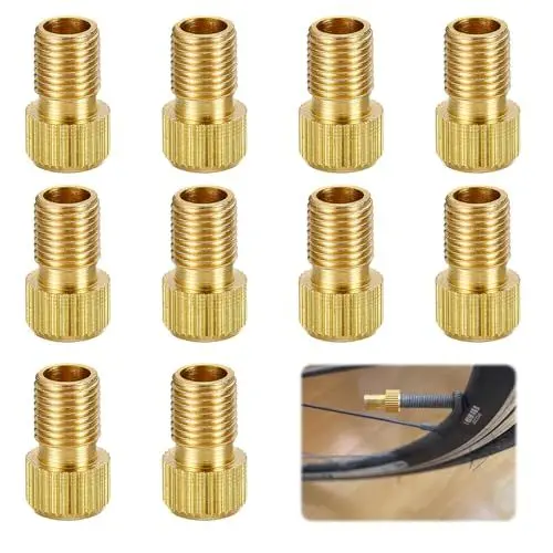 Produktbild: 10 Stück Fahrrad Ventil Adapter,Fahrradventil Adapter Französisches Ventil Adapter,Adapter Französisches Ventil SV auf AV,Autoventil Adapter,Ventil Adapter Fahrradreifen Fahrradventil auf Autoventil