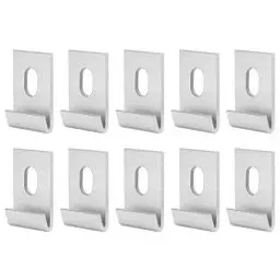Produktbild: Ejoyous 10-teilige Basisclips, Hakenbefestigungen Gewächshaus-Basisclips Metallbefestigungen J Clips Befestigungen Befestigt Kit Werkzeug Basisbefestigung (Silver)