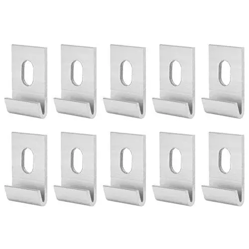 Produktbild: Ejoyous 10-teilige Basisclips, Hakenbefestigungen Gewächshaus-Basisclips Metallbefestigungen J Clips Befestigungen Befestigt Kit Werkzeug Basisbefestigung (Silver)