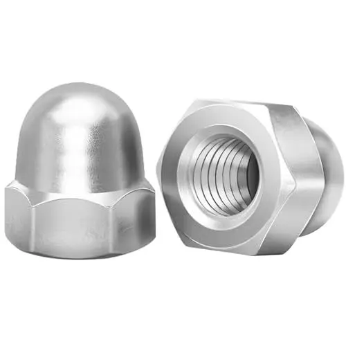 Produktbild: 10 Stück Hutmuttern M4 Edelstahl Kappenmuttern, Leryati M4 Muttern DIN1587 Sechskant-Hutmuttern hohe Form A2 V2A Hutmutter, Hutmuttern für Schrauben, Mutter Gewindestange & Gewindebolzen
