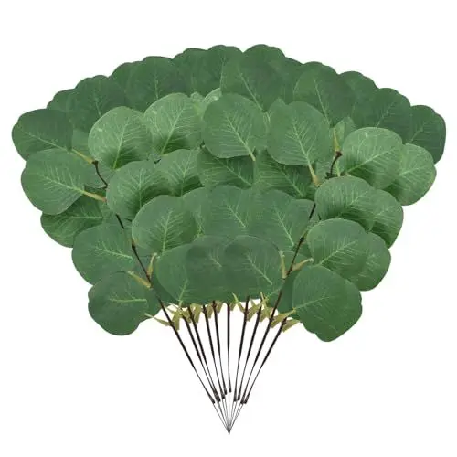 Produktbild: 10 Stück Künstliche Eukalyptus Zweige Pflanzen Künstlichen Blumen Blättern Dekorative Kunststoff Efeu Pflanzen Simulation Grüner Eucalyptus Hinterlässt Zweige für Hochze, Party, Home Zubehör