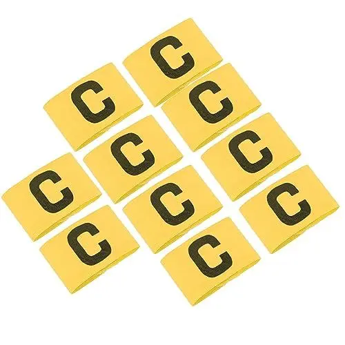 Produktbild: 10 Stück Laufübung Fußball Header Spiel Brassard Armband Elastische Paste Wicklung C-Wort mit Elastischem Nylongewebe für Sporttrends (Yellow)