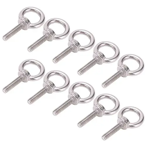 Produktbild: 10 Stück M6 Außengewinde Maschinen Schulterhebering Augenschrauben, Augenschraube 304 Edelstahl Hebe-Rundring-Schraubbefestigung Hardware M6 X 25