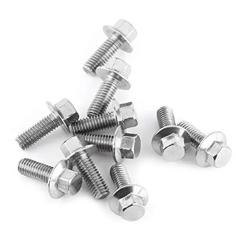 Produktbild: 10 Stück M8 Edelstahl, M8 1,5 Edelstahl-Schraube, M8 Edelstahl-Sechskantschrauben, 5 Ss304 Sechskantantriebs-Flanschschrauben, Kappenkopf-Unterlegscheibenschrauben (M8*16)