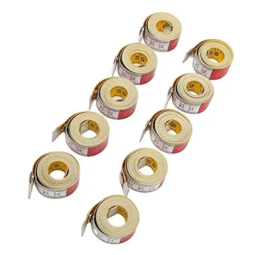 Produktbild: 10 Stück Maßband für Körper, 60 Zoll 150 Cm, Doppelseitig, Buntes, Weiches Maßband, Nähen, Messlineal für Körper, Stoff, Nähen, Schneider, Stoff, Stricken, Heimhandwerk