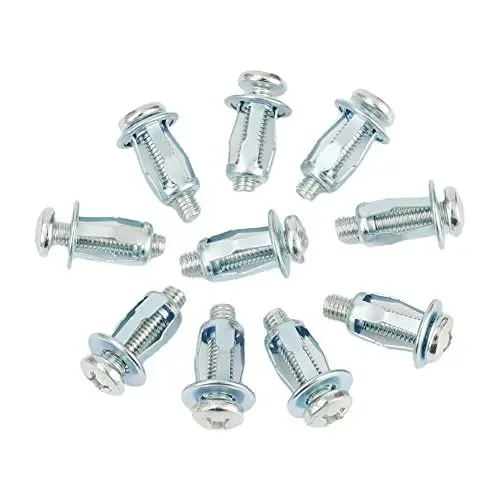 Produktbild: ZYWUOY 10 Stück Metall-Hohlraumanker, M6 Metall-Blattschraube, hohle Metallwandmutter, Auto-Metallschrauben-Blattmuttern für Wagenheber/Wagenmutter