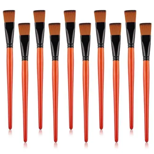 Produktbild: 10 Stück Pinsel Set, Breite Flache Malpinsel 20mm Künstlerpinsel Aquarell Pinselset Nylon Detail Pinsel für Ölmalerei Aquarellmalerei Gouachemalerei Acrylmalerei Körpermalerei