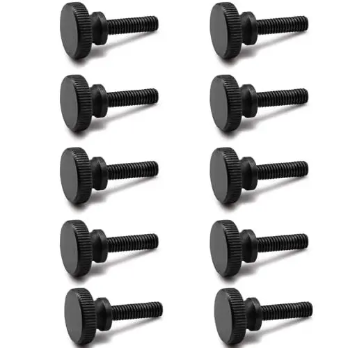 Produktbild: 10 Stück Rändelschraube M6 × 30 Mm, M6 Rändelschraube Rutschfest, Rändelschrauben, Rändelschraube m6x30, Schwarz Zinklegierung Klemmschraube, Für Mechanische Geräte, Instrumentierung, Haushaltsgeräte.
