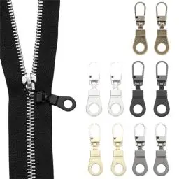 Produktbild: 10 Stück Reißverschluss Zipper, Metall Reißverschlusszieher, Reißverschluss Reparatur Universal Reißverschluß Schieberegler Ersatz für Kleidung, Jacken, Geldbörsen, Rucksäcke(5 Farben)