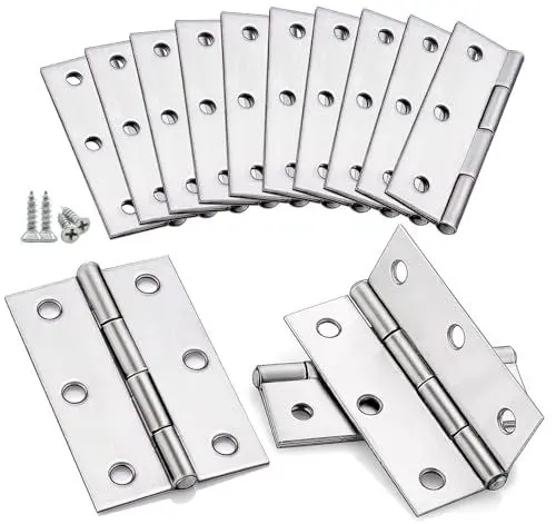 Produktbild: 10 Stück Scharniere Klappbar 44mm × 31mm, Edelstahl Scharnier Klavierband Scharnieren Klein Scharnierband, Türscharnier für Türen Fenster Schränke mit 60 Stück Schrauben