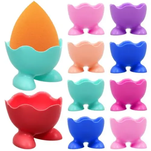 Produktbild: 10 Stück Silikon Eierbecher Set Colourful Egg Holder Egg Cup with Small Feet Küche Gekochte Eierhalter (Zufällige Farbe)