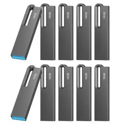 Produktbild: 10 Stück USB Stick 16GB USB 3.0 Stick USB Sticks USB Flash Drive USB Speicherstick 3.0 High Speed USB 16gb Metall Wasserdichtes USB Flash Laufwerk für IOS Android Windows Linux Pad Laptop Schwarz