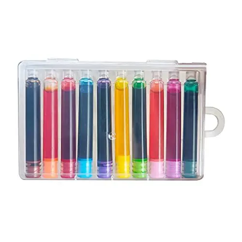 Produktbild: 10 Stück Universal Tintenbeutel Ersatznachfüllung Nachfüll Tintenpatrone 10 Farben Aufbewahrung In Einer Durchsichtigen Box Für Studentenreisen Tintenbeutel Universal 10 Stück 10 Farben Aufbewahrung 3